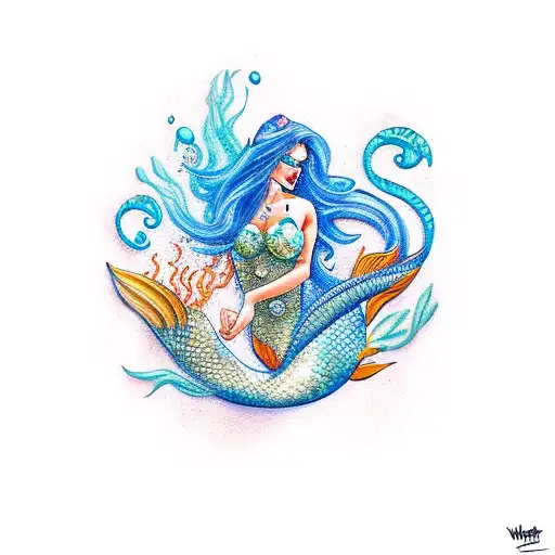 Mermaid With Scuba Diver