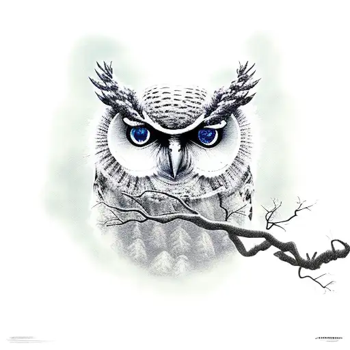 Dark Spooky Night With A Tree And Owls