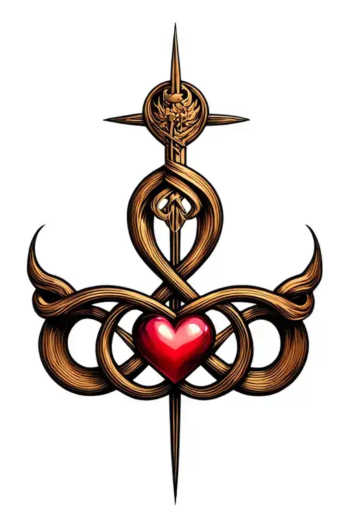 Zodiac Sign Sagittarius Bow Infinity Symbol With Heart