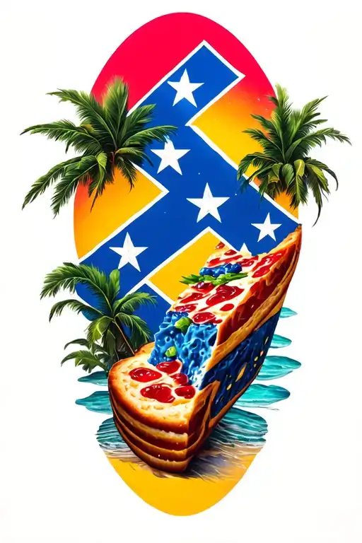 Puerto Rico Inspired Tattoo Design Featuring Domino's