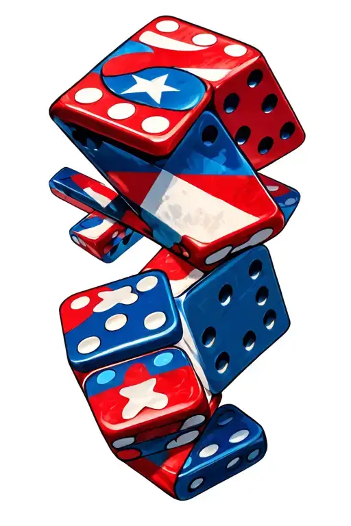 Puerto Rico Inspired Tattoo Design Featuring Dominoes