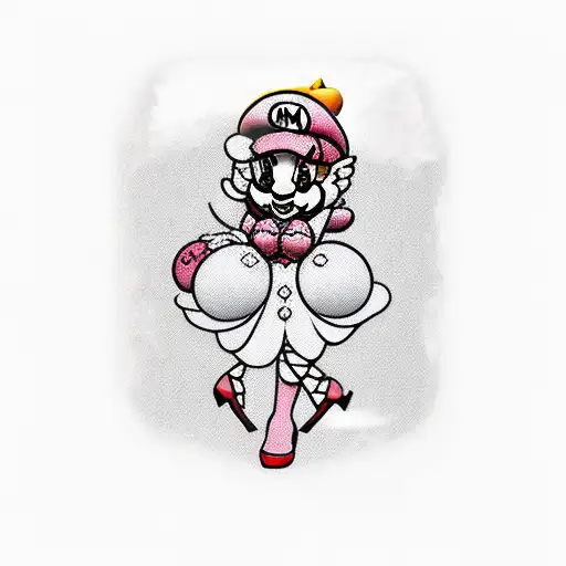 Peach From Mario Pin Up Girl Full Body