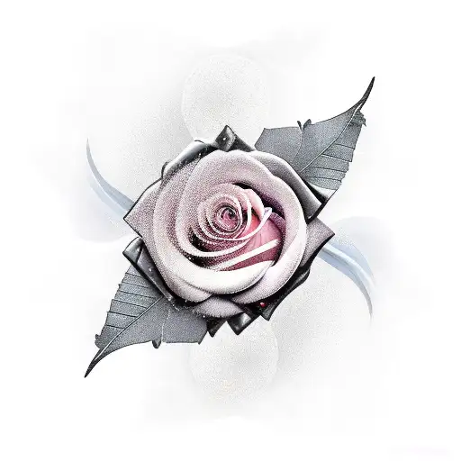 Rose With Gothic Mirror With A Wing