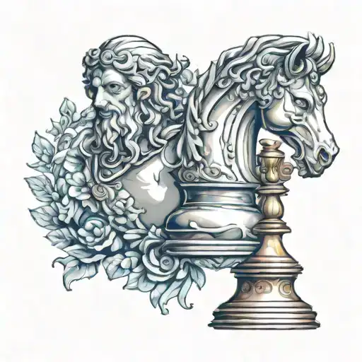 A Chess Piece Morphing Into A Mythical Creature From Greek Mythology