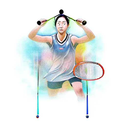 Outline Of Badminton Player Hitting The Shuttle With No Background And Only The Player