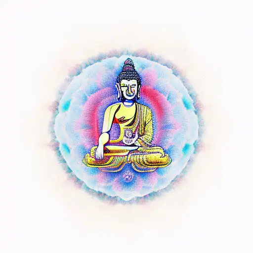 Buddha Mandala With Color