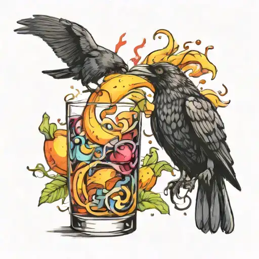 Crow And Molotov Cocktail