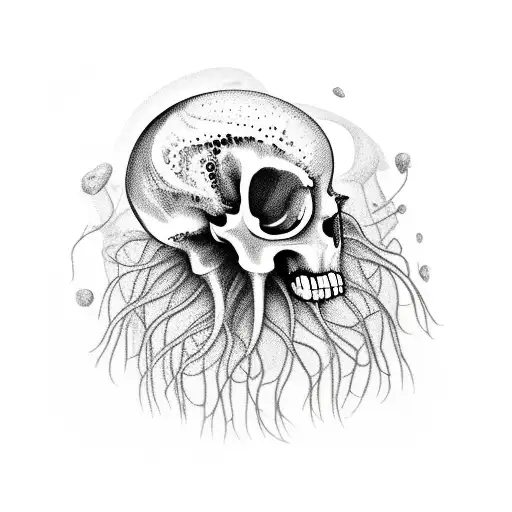 Jellyfish Holding Skull