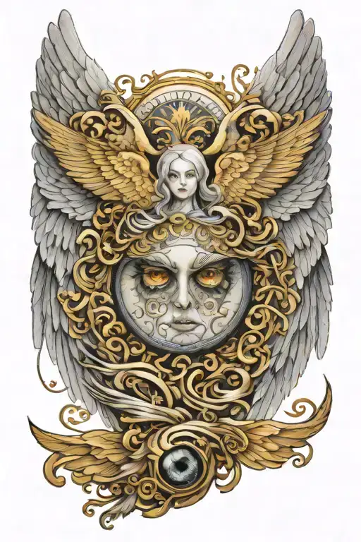 Seraphim Angel Wings Spread With Big Eye Looking