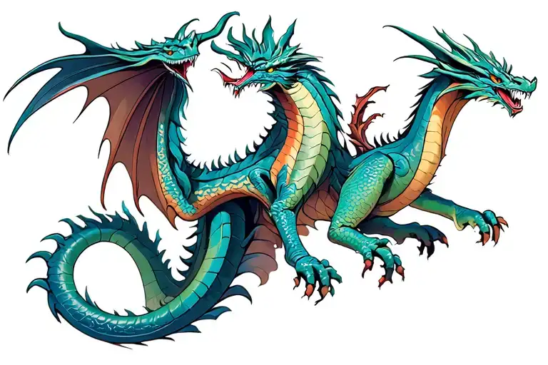 Dragons With Amazing Intricate Background Symbolizing The Client's