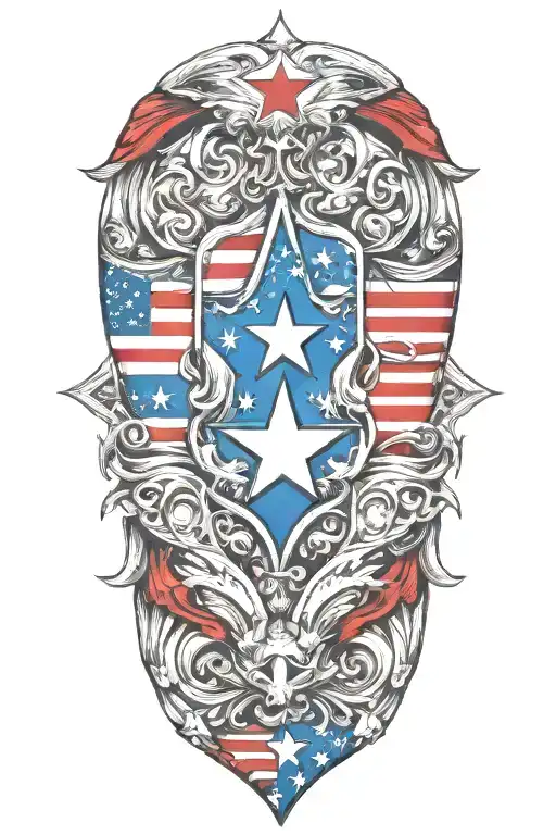 American Flag Texas Flag Intertwined