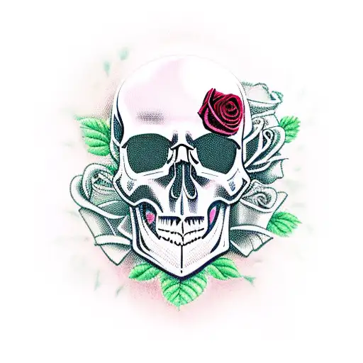 Skull With Roses