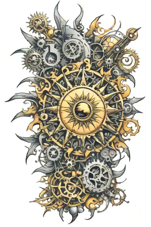 Sun Made Of Small Mechanical Parts