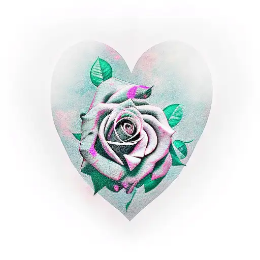 Black Heart With Roses