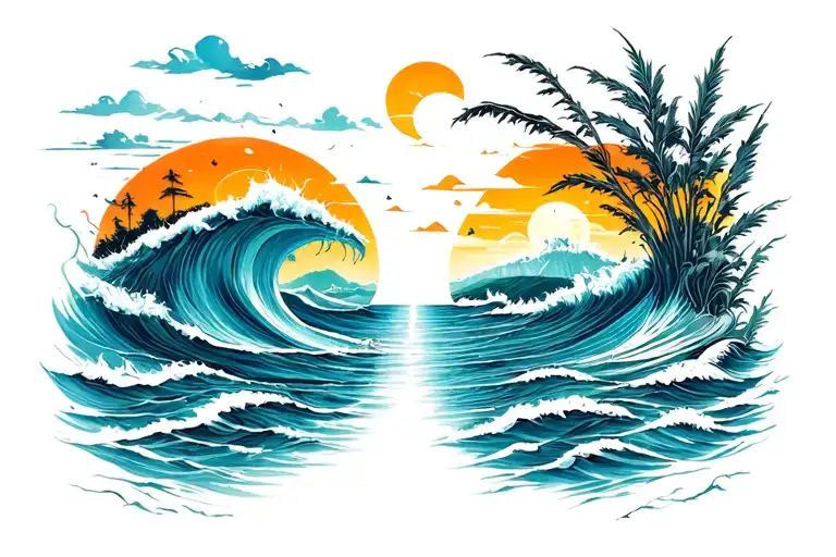 Ocean Meets Country Outline