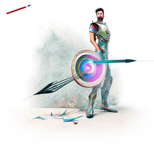 Gradiator With Bow And Arrow And Sword In One Equipment