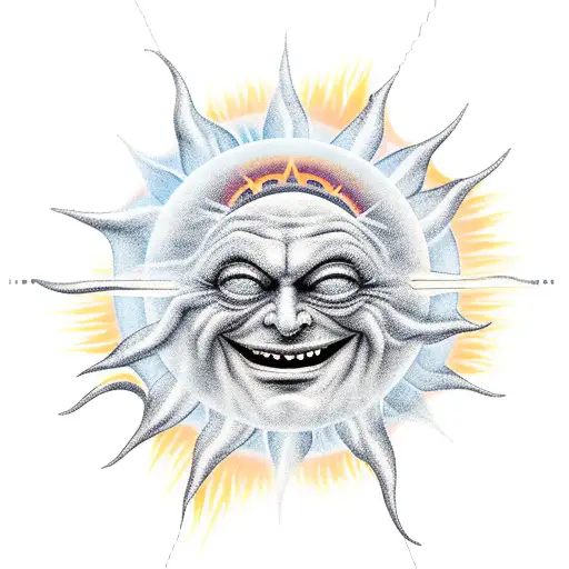 Evil Sun With A Hand Controlling The Solar System Like A Marionette