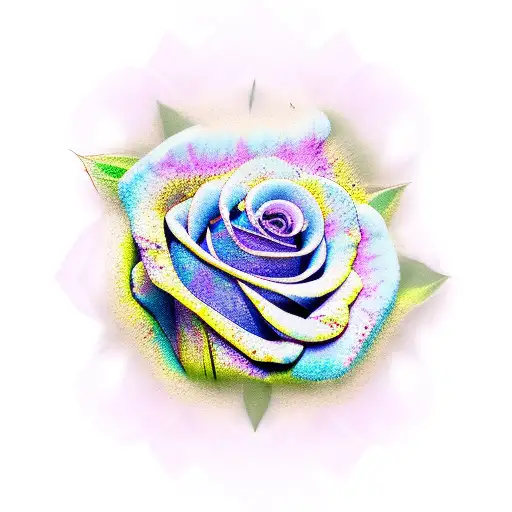 Blue Butterfy On Purple Rose