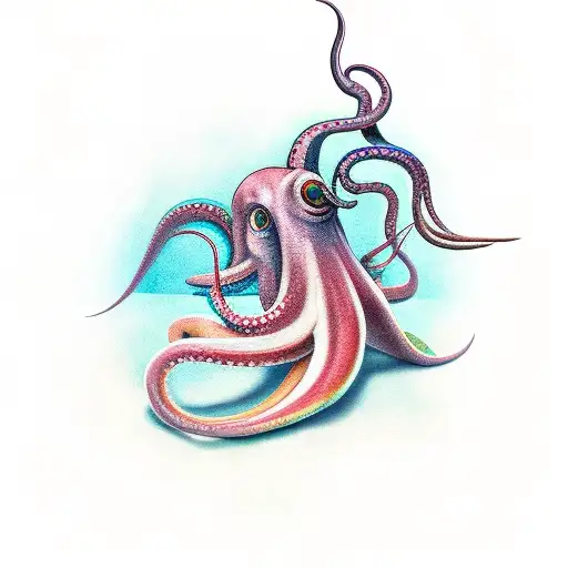 A Realistic Squid Cooking In A Traditional Hawaiian Kitchen