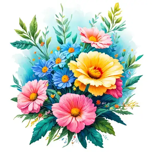 Map Flowers North Arrow