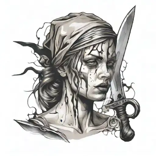 Girl With Knife In Head Scary