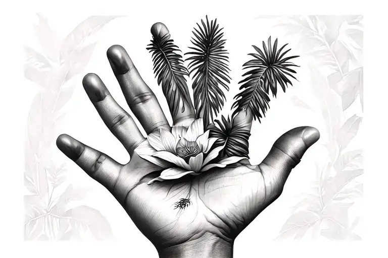 Palm With Cali Inside Small Black