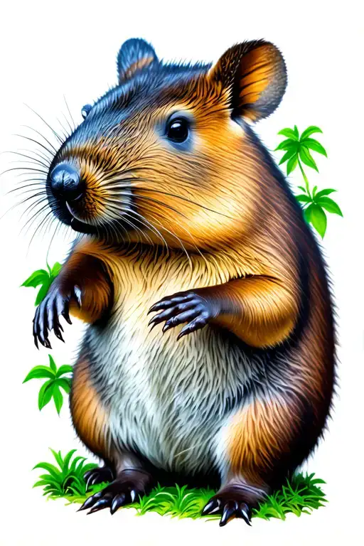 Wombat Surrounded By Tree