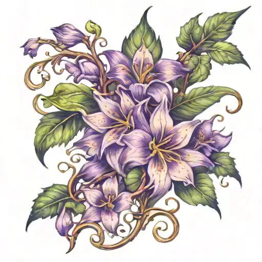 Purple Mother Flower Looks Like Stars Galaxy On A Vine