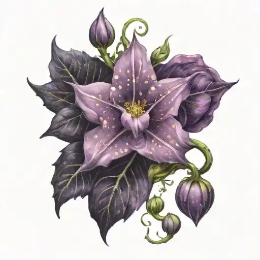 Purple Flower Looks Like Stars And Galaxy On A Vine