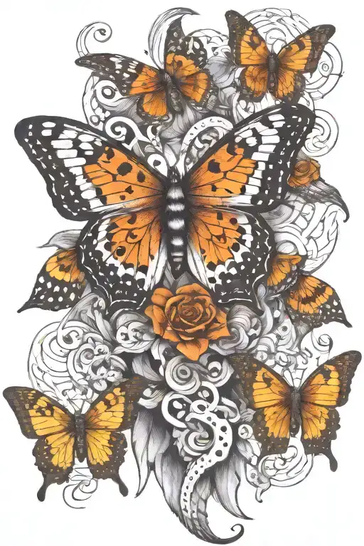 Chetah And Moth Combined Tattoo Design Showcasing
