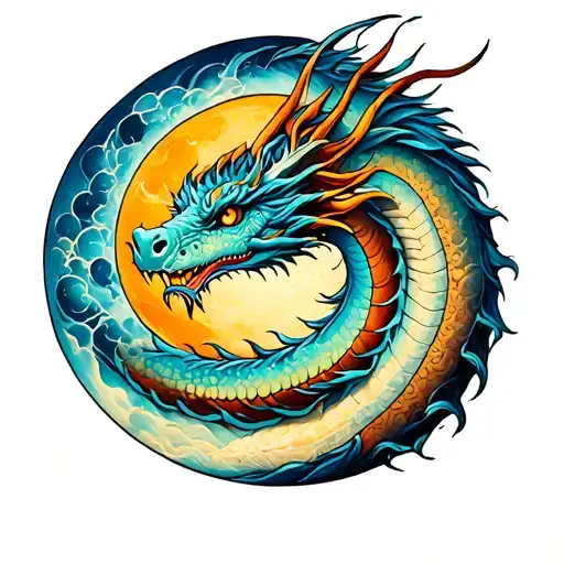 Moon Dragon Initials