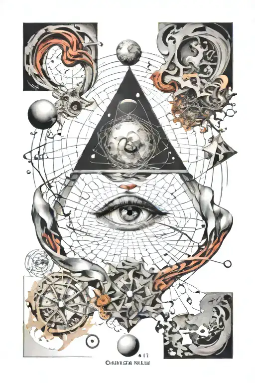 An Abstract Representation Of Quantum Physics Principles With A Salvador Dali Twist