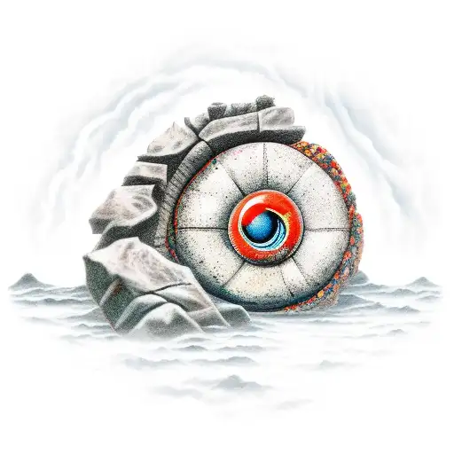 Dragon Curling Round A Crumbling Rock