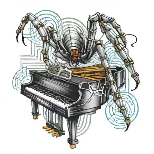 Spider Walking On Piano Keys