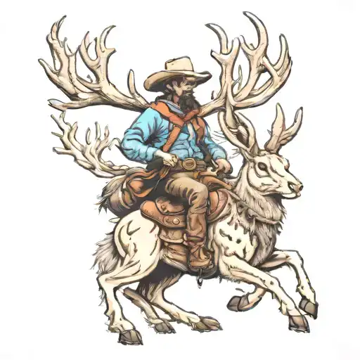 Cowboy Riding Jackalope