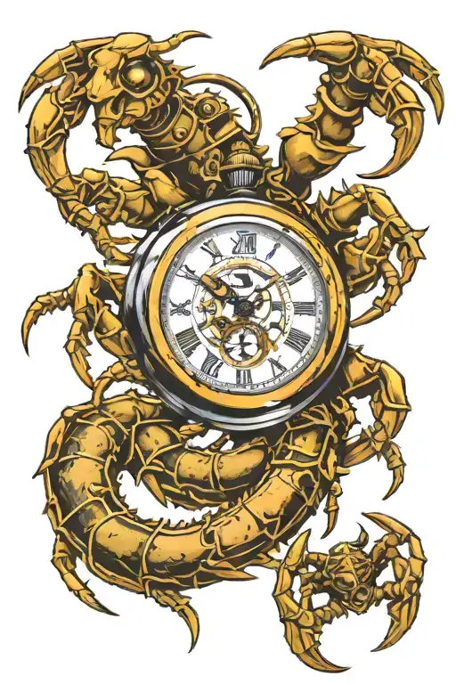 Scorpion With 1 Mechanical Pocket Watch And A Filagree Pocket Watch