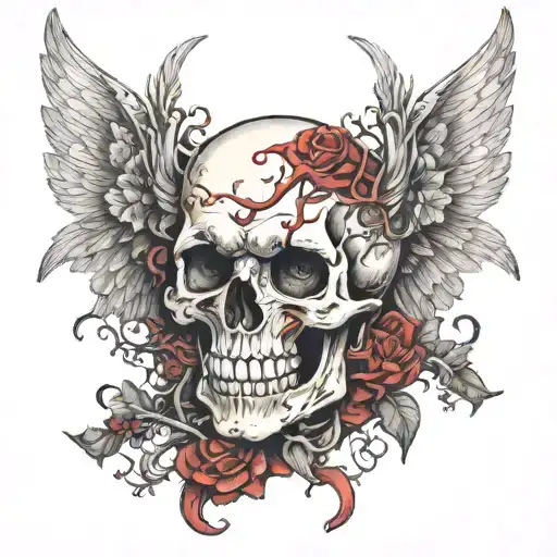Skull Dead Angel Demon Blood Evil