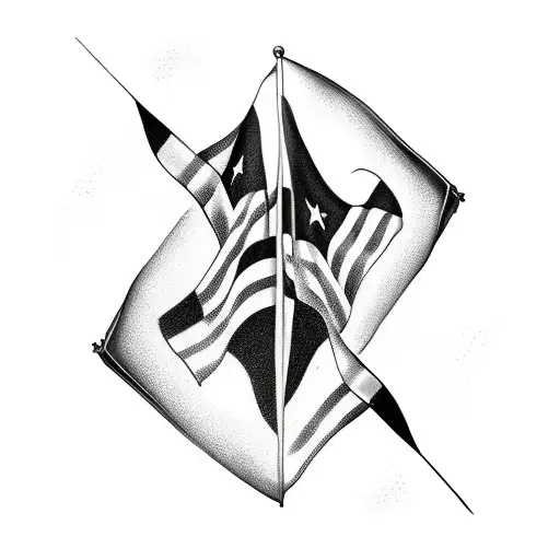 Two Flags One White And One Black