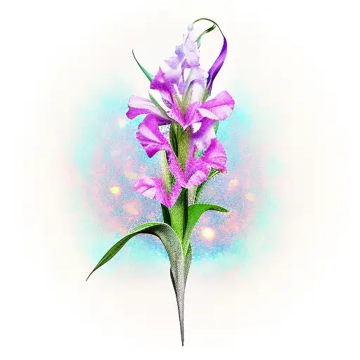 Long And Curvy Fine Line Single Small Gladiolus Branch