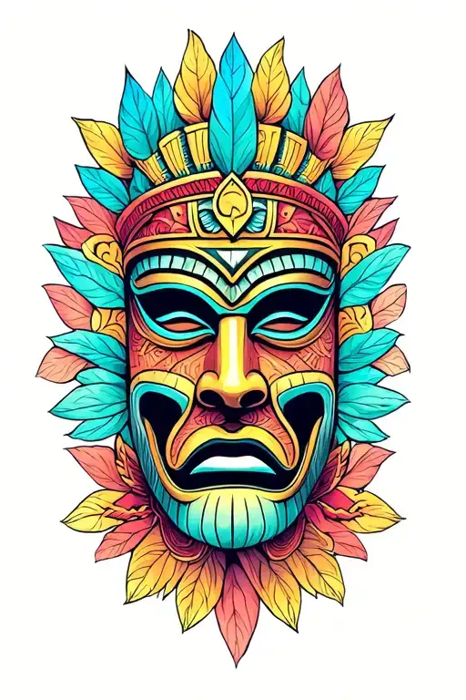 Tiki Mask Combined Zodiac Signs Virgo