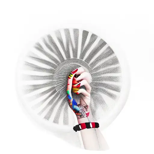 Shaking Fan With Female Hand