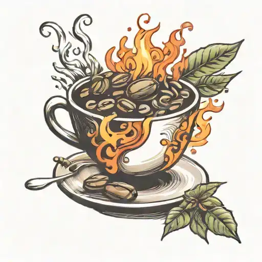 Coffee Beans And Fire