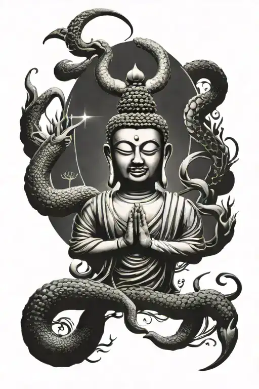 Buddha Inner Peace Sign Combined Scorpion Zodiac Signs