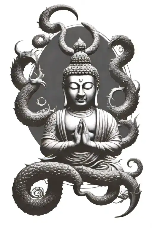 Buddha Inner Peace Sign Combined Scorpion Zodiac Signs