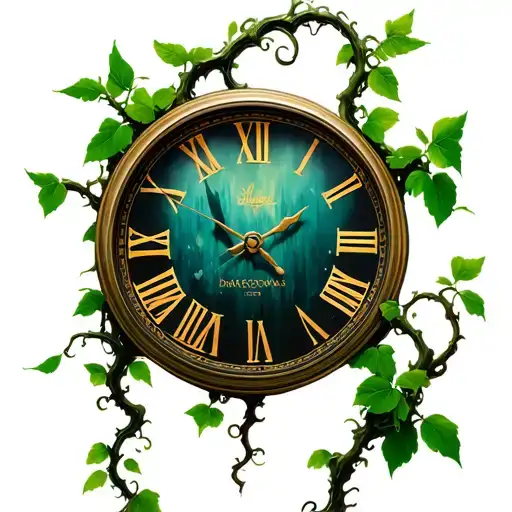 Dali Clock With Vines Growing