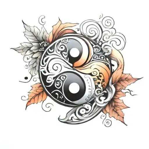 Yin Yang Symbol Surrounded