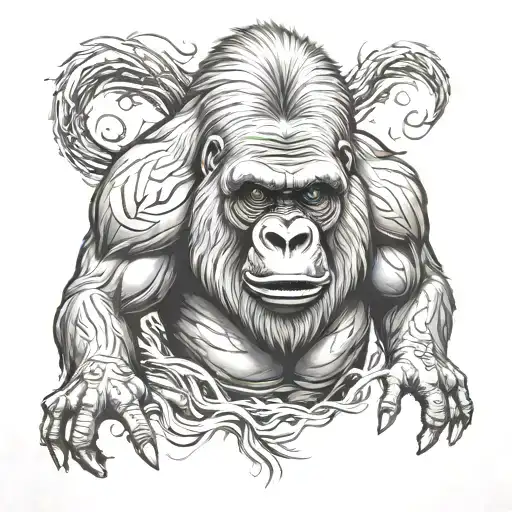 Aggressive Silver Back Gorilla