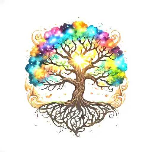 Tree Of Life And Galaxy Background