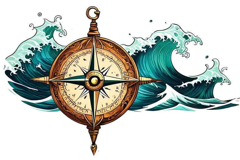Waves With Water And Compass