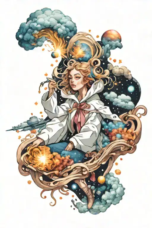 Heaven Opening Her Coat With Galaxies